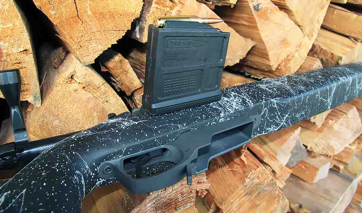 The test rifle included a Pacific Tool & Die trigger guard and bottom metal that was compatible with a Magpul detachable P-Mag. The rifle fed flawlessly and so smoothly that Patrick often believed the rifle had failed to feed.